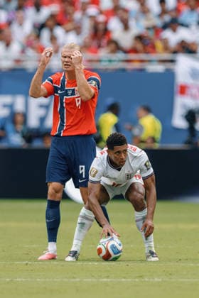 Norway vs England MIAMI, FL - 11.07.2026: NORWAY VS ENGLAND - Haaland Erling of Norway and Bellingham Jude of England during the match between Norway and England in the quarterfinals of the 2026 World Cup, held at Hard Rock Stadium in Miami, United States. (Photo: Marcelo Machado de Melo Fotoarena) x2983192x  MarceloxMachadoxdexMelo