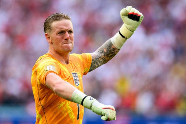 260711 goalkeeper Jordan Pickford of England celebrates after 1-2 during the FIFA World Cup, WM, Weltmeisterschaft, Fussball 2026 quarter-final football match between Norway and England on July 11, 2026 in Miami. Photo: Vegard Grott BILDBYRAN kod VG VG0992 bbeng fotboll football soccer fotball vm fotbolls-vm fotball-vm fotbolls-vm 2026 fifa world cup 2026 kvartfinale kvartsfinal quarterfinal quarter-final england norge norway jubel *** July 11, 2026: England goalkeeper Jordan Pickford celebrates after the score was 1–2 during the 2026 FIFA World Cup quarterfinal soccer match between Norway and England on July 11, 2026 in Miami. Photo by Vegard Grott, BILDBYRAN. Code: VG VG0992 bbeng soccer football fotball World Cup soccer World Cup 2026 FIFA World Cup 2026 quarterfinal quarterfinals England Norway celebration  Copyright: VEGARDxGRoTT BB260711VG073