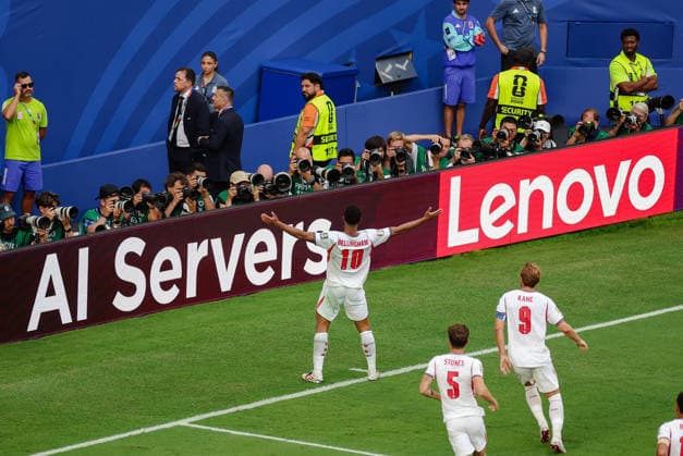 2026 FIFA World Cup, WM, Weltmeisterschaft, Fussball Quarter Final England v Norway Miami Stadium, Miami 11.07.2026 Jude Bellingham of England scores and celebrates 2-1 2026 FIFA World Cup Quarter Final England v Norway Miami Stadium, Miami 11.07.2026 Photograph By Marc Aspland The Times  Copyright: xMarcxAsplandx NINTCHDBPICT001094796111