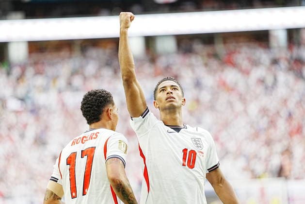 Norway v England - FIFA World Cup, WM, Weltmeisterschaft, Fussball 2026 - Quarter Finals MIAMI GARDENS, FLORIDA - JULY 11: Jude Bellingham (10) of England celebrates goal during the 2026 FIFA World Cup quarterfinal match between Norway and England at Miami Stadium in Miami Gardens, Florida, United States, on July 11, 2026. Evrim Aydin Anadolu Florida United States. Editorial use only. Please get in touch for any other usage.  Copyright: x2026xAnadoluxEvrimxAydinx