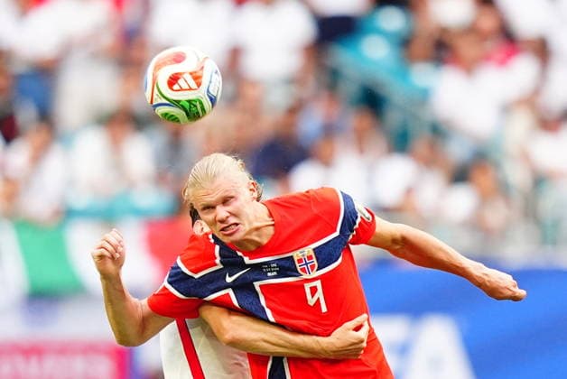 Norway v England - FIFA World Cup, WM, Weltmeisterschaft, Fussball 2026 - Quarter Finals MIAMI GARDENS, FLORIDA - JULY 11: Erling Haaland (9) of Norway in action during the 2026 FIFA World Cup quarterfinal match between Norway and England at Miami Stadium in Miami Gardens, Florida, United States, on July 11, 2026. Evrim Aydin Anadolu Miami Gardens United States. Editorial use only. Please get in touch for any other usage.  Copyright: x2026xAnadoluxEvrimxAydinx