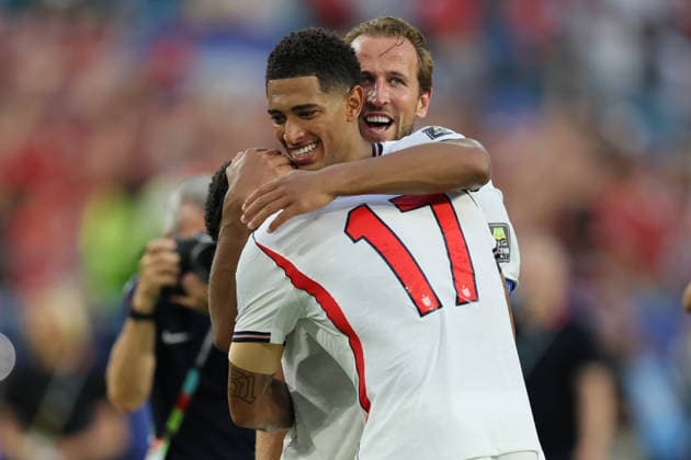 Norway v England: Quarter Final - FIFA World Cup, WM, Weltmeisterschaft, Fussball 2026 Morgan Rogers, Jude Bellingham and Harry Kane of England celebrate after winning the FIFA World Cup 2026 Quarter Final match between Norway and England at Miami Stadium on July 11, 2026 in Miami Gardens, United States. Miami Gardens Miami Stadium FL United States Copyright: xAllstarxPicturexLibraryxLtdx
