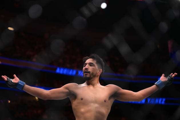 July 11, 2026, Las Vegas, Nevada, USA: ADRIAN YANEZ (C) defeated CODY GARBRANDT (not in picture) by TKO (strikes) at 2:47 of Round 1 during UFC 329 at the T-Mobile Arena in Las Vegas. Las Vegas USA - ZUMAo117 20260711_zsp_o117_049 Copyright: xMikaelxOnax