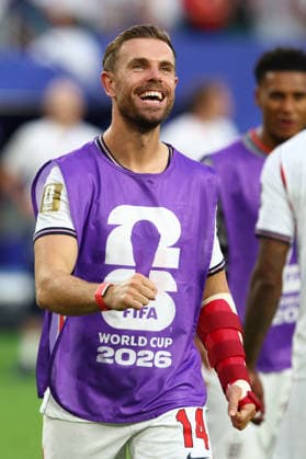 FIFA World Cup, WM, Weltmeisterschaft, Fussball 2026: Norway v England MIAMI, USA - 11th July 2026: Jordan Henderson of England celebrates after the FIFA World Cup 2026 quarter-final match between Norway and England at Miami Stadium Miami Miami Stadium United States of America Copyright: xCraigxMercerx xPeakxActionxPhotosx