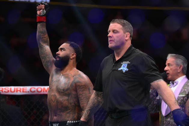 July 11, 2026, Las Vegas, Nevada, USA: GABLE STEVESON defeated ELISHA ELLISON by TKO (strikes) at 2:32 of Round 1.during UFC 329 at the T-Mobile Arena in Las Vegas. UFC 329: Gable Steveson Defeated Elisha Ellison By TKO  - ZUMAo117 20260711_zsp_o117_055 Copyright: xMikaelxOnax