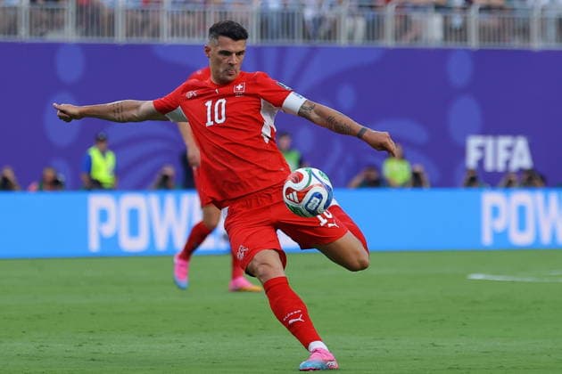 FIFA World Cup, WM, Weltmeisterschaft, Fussball 2026 quarterfinals - Argentina vs Switzerland Granit Xhaka of Switzerland in action during the FIFA World Cup 2026 quarterfinals match Argentina vs Switzerland, in Kansas City, Missouri, USA, 11 July 2026. KANSAS CITY United States  Copyright: xCHRISTOPHERxNEUNDORFx
