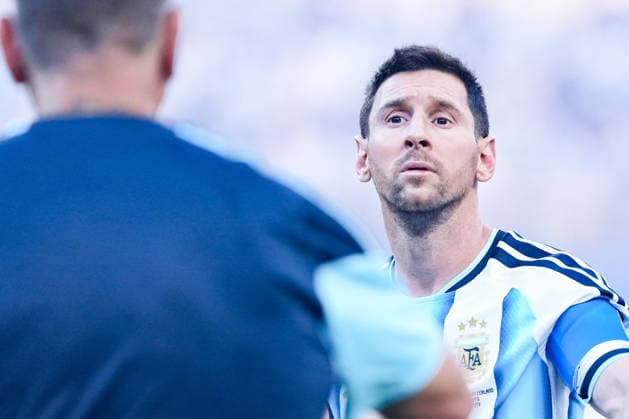 Lionel Messi of Argentina looks on during a FIFA Men’s World Cup 2026 quarter-final football match between Argentina and Switzerland at Kansas City Stadium, in Kansas City on July 11th 2026 (Photo by Alexandra Fechete SPP)  Copyright: xAlexandraxFechete SPPx Sportspressphoto_SPR189596