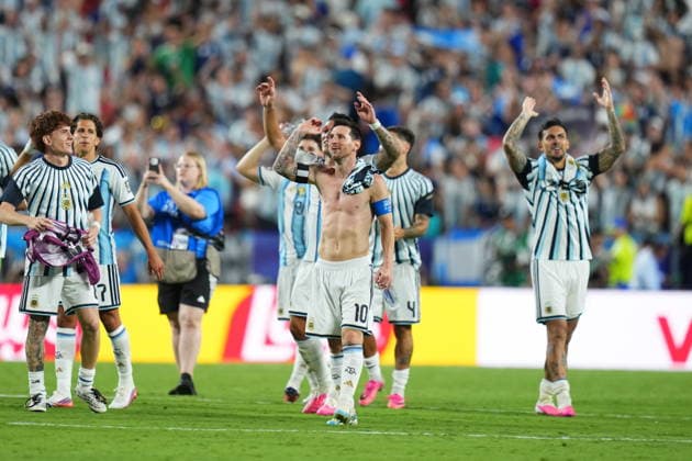 Argentina v Switzerland - FIFA World Cup, WM, Weltmeisterschaft, Fussball 2026 - Quarter Finals KANSAS CITY, MISSOURI, US - JULY 11: Players of Argentina celebrate te victory during the 2026 FIFA World Cup quarter-final match between Argentina and Switzerland at Arrowhead Stadium in Kansas City, Missouri, US, on July 11, 2026. Ercin Erturk Anadolu Kansas City United States. Editorial use only. Please get in touch for any other usage.  Copyright: x2026xAnadoluxErcinxErturkx