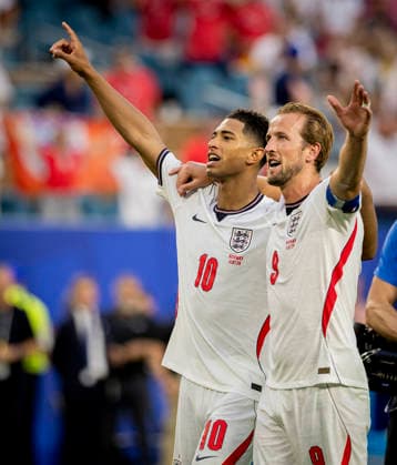 Miami, USA 11th Jul 2026. Final jubilation: Jude Bellingham (ENG) Harry Kane (ENG) Norway - England World Cup Norwegen - England 11.07.2026 *** Miami, USA, July 11, 2026: Jubilation in the final—Jude Bellingham (ENG), Harry Kane (ENG), Norway, England, World Cup, Norway, England, July 11, 2026