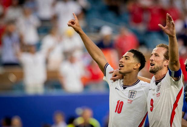 Miami, USA 11th Jul 2026. Final jubilation: Jude Bellingham (ENG) Harry Kane (ENG) Norway - England World Cup Norwegen - England 11.07.2026 *** Miami, USA, July 11, 2026: Jubilation in the final—Jude Bellingham (ENG), Harry Kane (ENG), Norway, England, World Cup, Norway, England, July 11, 2026