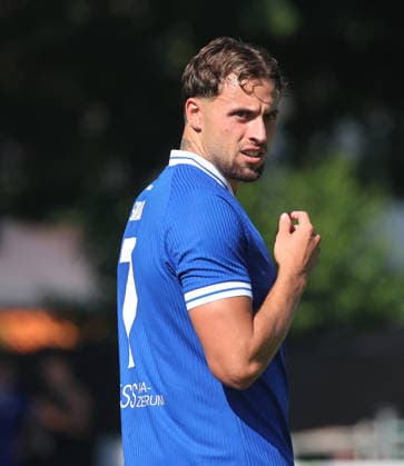 Fußball Testspiel FSV 08 Bietigheim-Bissingen vs. SG Sonnenhof Großaspach , Andre Sirianni ( Bissi ) *** Soccer Friendly Match: FSV 08 Bietigheim-Bissingen vs. SG Sonnenhof Großaspach, Andre Sirianni Bissi