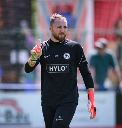 Fussball 1. Bundesliga 2026 2027 Testspiel 11.07.2026 SV Elversberg - FC Thun Torwart Nicolas Kristof (SV Elversberg) *** Soccer, Bundesliga 1, 2026–2027, Friendly Match, July 11, 2026, SV Elversberg vs. FC Thun, Goalkeeper Nicolas Kristof, SV Elversberg