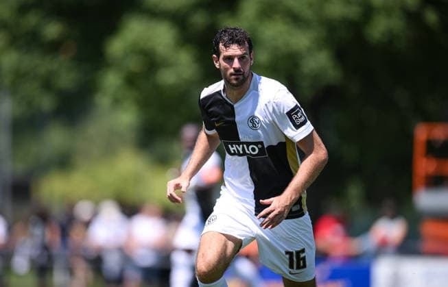 Fussball 1. Bundesliga 2026 2027 Testspiel 11.07.2026 SV Elversberg - FC Thun Luca Pfeiffer (SV Elversberg) *** Soccer, Bundesliga 1, 2026–2027, Friendly Match, July 11, 2026, SV Elversberg vs. FC Thun, Luca Pfeiffer, SV Elversberg