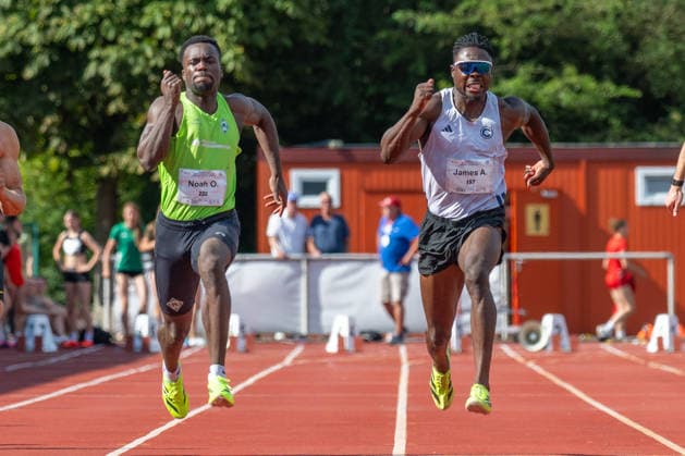 RECORD DATE NOT STATED Norddeutsche Leichtathletik Meisterschaften - Bremen, Deutschland 11.07.2026 BREMEN, DEUTSCHLAND - JULY 11: Noah OLABISI (Start Nr. 222, SV Werder Bremen), James ADEBOLA (Start Nr. 157, SCC Berlin) during the Norddeutsche Leichtathletik Meisterschaften at Bremen on July 11, 2026 in Bremen, Deutschland. *** North German Track and Field Championships, Bremen, Germany, July 11, 2026 BREMEN, GERMANY JULY 11 Noah OLABISI, Start No. 222, SV Werder Bremen, James ADEBOLA, bib No. 157, SCC Berlin, during the North German Track and Field Championships in Bremen on July 11, 2026, in Bremen, Germany Copyright: xBEAUTIFULxSPORTS PeterxWeberx