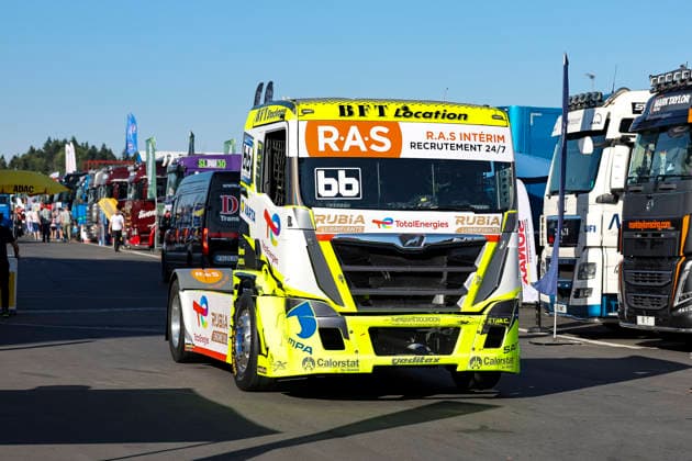 Jonathan Andre (FRA) MAN (66), Lion Truck Racing im Fahrerllager zur Strecke , Deutschland, Motorsport, Int. Shell ADAC Truck Grand Prix, Goodyear ETRC FIA European Truck Racing Championship, Quali, 2026, 12.07.2026, Nürburg Nürburgring Deutschland *** Jonathan Andre FRA MAN 66, Lion Truck Racing in the drivers paddock at the track, Germany, Motorsports, Int Shell ADAC Truck Grand Prix, Goodyear ETRC FIA European Truck Racing Championship, Qualifying, 2026, July 12, 2026, Nürburg Nürburgring, Germany Copyright: xGrantxHubbsx