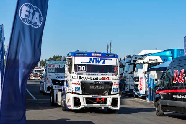 Sascha Lenz (GER) MAN (30), SL Trucksport im Fahrerllager zur Strecke , Deutschland, Motorsport, Int. Shell ADAC Truck Grand Prix, Goodyear ETRC FIA European Truck Racing Championship, Quali, 2026, 12.07.2026, Nürburg Nürburgring Deutschland *** Sascha Lenz GER MAN 30, SL Trucksport in the drivers paddock at the track, Germany, motorsports, Int Shell ADAC Truck Grand Prix, Goodyear ETRC FIA European Truck Racing Championship, qualifying, 2026, July 12, 2026, Nürburg, Nürburgring, Germany Copyright: xGrantxHubbsx