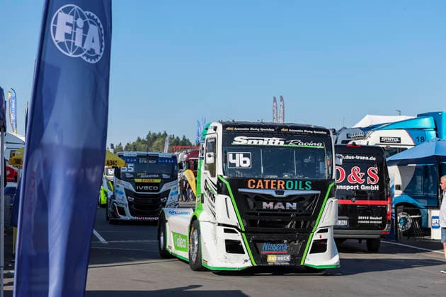 Bradley Smith (GBR) MAN (46), Smith Truckracing im Fahrerllager zur Strecke , Deutschland, Motorsport, Int. Shell ADAC Truck Grand Prix, Goodyear ETRC FIA European Truck Racing Championship, Quali, 2026, 12.07.2026, Nürburg Nürburgring Deutschland *** Bradley Smith GBR MAN 46, Smith Truck Racing in the drivers paddock at the track, Germany, Motorsports, Int Shell ADAC Truck Grand Prix, Goodyear ETRC FIA European Truck Racing Championship, Qualifying, 2026, July 12, 2026, Nürburg Nürburgring, Germany Copyright: xGrantxHubbsx