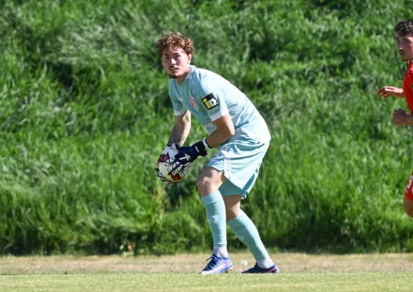 11.07.2026, xsltx, Fussball Testspiel, Eisbachtaler Sportfreunde - FSV Mainz 05 v.l. Maximilian Kinzig (1. FSV Mainz 05) (DFL DFB REGULATIONS PROHIBIT ANY USE OF PHOTOGRAPHS as IMAGE SEQUENCES and or QUASI-VIDEO) *** July 11, 2026, xsltx, soccer friendly match, Eisbachtaler Sportfreunde vs. FSV Mainz 05, photo by Maximilian Kinzig 1. FSV Mainz 05. DFL and DFB regulations prohibit any use of photographs as image sequences and or quasi-video.