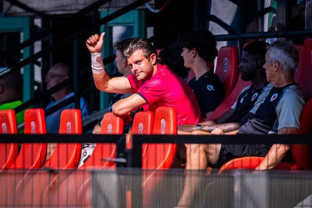 DORDRECHT , 11-07-2026 , M-Scores Stadium , season 2026 2027 , Dutch Preseason football , match between FC Dordrecht and Excelsior Rotterdam , picture shows Excelsior Rotterdam goalkeeper Stijn van Gassel Dordrecht - Excelsior (friendly)  x204992214x Copyright: