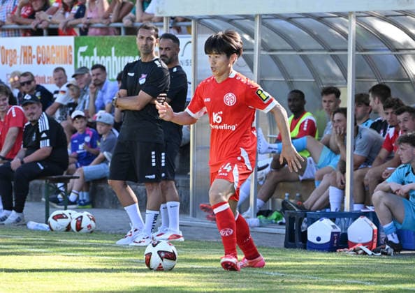 11.07.2026, xsltx, Fussball Testspiel, Eisbachtaler Sportfreunde - FSV Mainz 05 v.l. Sota Kawasaki (1. FSV Mainz 05) (DFL DFB REGULATIONS PROHIBIT ANY USE OF PHOTOGRAPHS as IMAGE SEQUENCES and or QUASI-VIDEO) *** July 11, 2026, xsltx, soccer friendly match, Eisbachtaler Sportfreunde vs. Sota Kawasaki 1 FSV Mainz 05 DFL DFB REGULATIONS PROHIBIT ANY USE OF PHOTOGRAPHS as IMAGE SEQUENCES and or QUASI-VIDEO