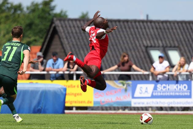 FSV Schöningen vs. VfL, Testspiel Schöningen, 11.07.2026, Fußball, Herren, Saison 2026 2027, Testspiel, FSV Schöningen vs. VfL Wolfsburg: Moussa Doumbouya (FSV Schöningen) Deutschland *** FSV Schöningen vs. VfL, Friendly Match in Schöningen, July 11, 2026, Soccer, Men s, 2026–2027 Season, Friendly Match, FSV Schöningen vs. VfL Wolfsburg, Moussa Doumbouya, FSV Schöningen, Germany