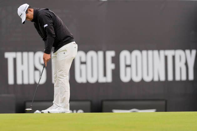 NORTH BERWICK, SCOTLAND - JULY 12: Keita Nakajima putts on the eighteenth green during the delayed Round 3 of the Genesis Scottish Open at the Renaissance Club, North Berwick on July 12, 2026 in North Berwick, Scotland Genesis Scottish Open Round 3