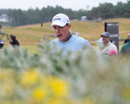 NORTH BERWICK, SCOTLAND - JULY 12: RMatt Fitzpatrick walks to the 15th tee during the delayed Round 3 of the Genesis Scottish Open at the Renaissance Club, North Berwick on July 12, 2026 in North Berwick, Scotland Genesis Scottish Open Round 3