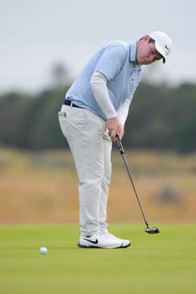 NORTH BERWICK, SCOTLAND - JULY 12: Robert MacIntyre putts on the 11th green during the delayed Round 3 of the Genesis Scottish Open at the Renaissance Club, North Berwick on July 12, 2026 in North Berwick, Scotland Genesis Scottish Open Round 3