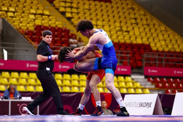 U20 European Championships 57kg FS - Magomed Saliakh Ozdamirov (RUS) df. Ebubekir Gur (TUR) *** U20 European Championships, 57 kg Freestyle: Magomed Saliakh Ozdamirov (RUS) defeated Ebubekir Gur (TUR) by fall Copyright: xJakexKirkmanx xUnitedxWorldxWresx Jake Kirkman United World Wres