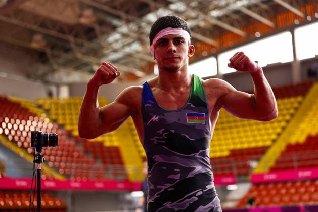 U20 European Championships 57kg FS - Muhammad Ismayilov (AZE) *** U20 European Championships, 57 kg Freestyle: Muhammad Ismayilov (AZE) Copyright: xJakexKirkmanx xUnitedxWorldxWresx Jake Kirkman United World Wres
