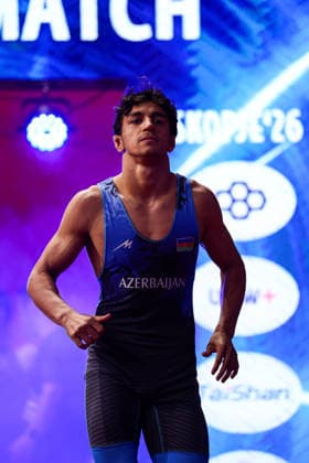 U20 European Championships 70kg FS - Haji Karimov (AZE) *** U20 European Championships, 70 kg Freestyle: Haji Karimov (AZE) Copyright: xJakexKirkmanx xUnitedxWorldxWresx Jake Kirkman United World Wres