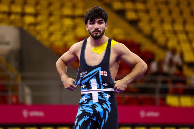 U20 European Championships 70kg FS - Zurab Abalaki (GEO) *** U20 European Championships, 70 kg Freestyle: Zurab Abalaki (GEO) Copyright: xJakexKirkmanx xUnitedxWorldxWresx Jake Kirkman United World Wres