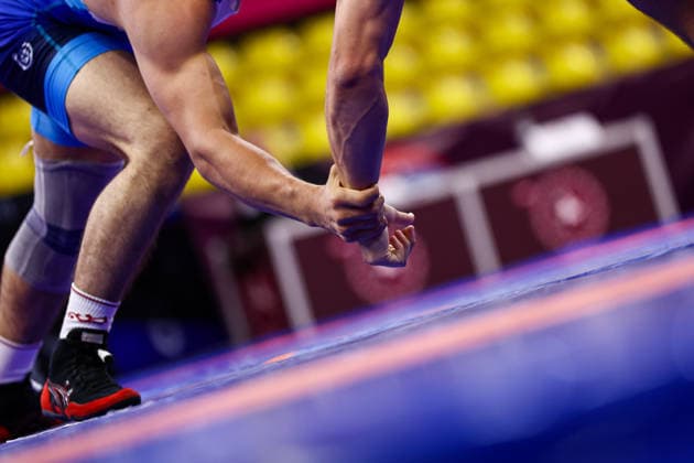 U20 European Championships 79kg FS - Magomed Alibakharchiev (RUS) df. Bohdan Oleksiienko (UKR) *** U20 European Championships, 79 kg Freestyle: Magomed Alibakharchiev (RUS) defeated Bohdan Oleksiienko (UKR) Copyright: xJakexKirkmanx xUnitedxWorldxWresx Jake Kirkman United World Wres