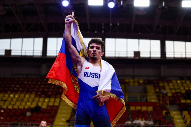 U20 European Championships 79kg FS - Magomed Alibakharchiev (RUS) *** U20 European Championships, 79 kg Freestyle: Magomed Alibakharchiev (RUS) Copyright: xJakexKirkmanx xUnitedxWorldxWrestlingx Jake Kirkman United World Wrestling