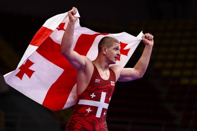 U20 European Championships 97kg FS - Konstantine Petriashvili (GEO) *** U20 European Championships, 97 kg Freestyle: Konstantine Petriashvili (GEO) Copyright: xJakexKirkmanx xUnitedxWorldxWresx Jake Kirkman United World Wres