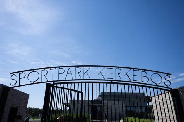 SWOLGEN , 12-07-2026 , Sportpark Kerkebos , pre season 2026 2027 , Dutch Keukenkampioen divisie , football , friendly match between Top Oss and - MSV Duisburg , picture shows entrance stadium Top Oss - MSV Duisburg (friendly)  x204993524x Copyright:
