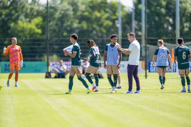 SWOLGEN , 12-07-2026 , Sportpark Kerkebos , pre season 2026 2027 , Dutch Keukenkampioen divisie , football , friendly match between Top Oss and - MSV Duisburg , picture shows Top Oss players put on white shirts beacuse of the fact that the shirts of both teams are very dark Top Oss - MSV Duisburg (friendly)  x204993833x Copyright: