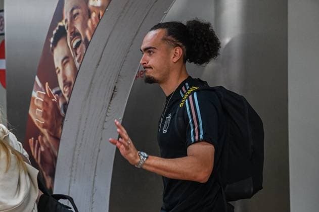 Belgium s Arthur Theate pictured at the arrival of Belgian national soccer team the Red Devils at Brussels Airport in Zaventem on Sunday 12 July 2026. The Red Devils are home after a defeat in 1 8 Finals against Spain at the FIFA World Cup, WM, Weltmeisterschaft, Fussball 2026, in the United States, Canada and Mexico. EMILExWINDAL  x180988749x