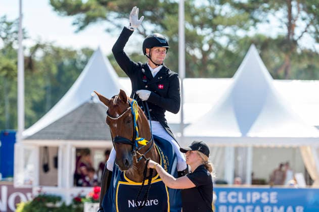 260712 Daniel Bachmann Andersen of Denmark with horse Flash Gordon 37 celebrates after FEI Grand Prix Special during the Falsterbo Horse Show on July 12, 2026 in Falsterbo. Photo: Christian Örnberg BILDBYRAN COP 166 CO0712 ridsport equestrian falsterbo horse show ridsportlaget bbeng FEI Grand Prix Special jubel *** July 12, 2026: Daniel Bachmann Andersen of Denmark, riding Flash Gordon 37, celebrates after the FEI Grand Prix Special during the Falsterbo Horse Show on July 12, 2026 in Falsterbo. Photo by Christian Örnberg, BILDBYRAN COP 166 CO0712: equestrian sports, Falsterbo Horse Show, Ridsportlaget BBENG, FEI Grand Prix Special, celebration  Copyright: CHRISTIANxÖRNBERG BB260712CO099