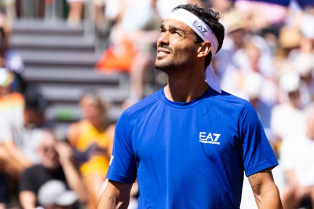 Krefeld, Deutschland 12. Juli 2026: 2. Tennis-Bundesliga Herren Nord - 2026 - Sp. 1 - HTC Blau-Weiß Krefeld gegen Rochusclub Düsseldorf Im Bild: Fabio Fognini (BWK) HTC Blau Weiß Nordrhein Westfalen *** Krefeld, Germany, July 12, 2026 – Men s Tennis Bundesliga North 2026, Match 1: HTC Blau Weiß Krefeld vs. Rochusclub Düsseldorf. Pictured: Fabio Fognini, BWK HTC Blau Weiß North Rhine-Westphalia Copyright: xFotostandx xGoertzx