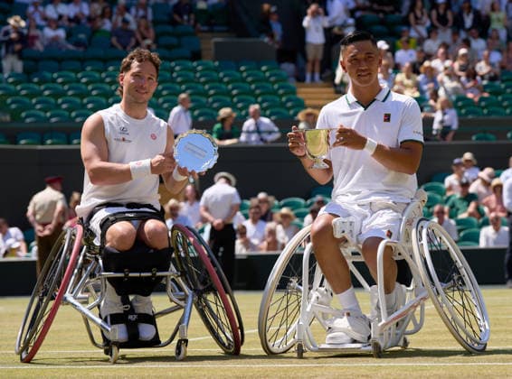 2026 Wimbledon, July 12, Mens Wheelchair Final LONDON, - JULY 12: Tokito Oda of Japan with the trophy after winning against Alfie Hewett of Great Britain during the 2026 Wimbledon, July 12, Mens Wheelchair Final at The all England club, Wimbledon on July 12, 2026 in London, GBR. London The all England club, Wimbledon GBR Copyright: xPeterxvanxdenxBerg ISIxPhotosx 9500