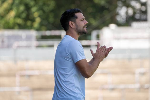 12.07.2026, xhfmx, Fussball Testspiel, FSV Frankfurt - RW Walldorf Victor Kleinhenz (Trainer FSV Frankfurt) (DFL DFB REGULATIONS PROHIBIT ANY USE OF PHOTOGRAPHS as IMAGE SEQUENCES and or QUASI-VIDEO) *** July 12, 2026, xhfmx, Soccer Friendly Match, FSV Frankfurt vs. RW Walldorf, Victor Kleinhenz, Coach of FSV Frankfurt. DFL and DFB regulations prohibit any use of photographs as image sequences and or quasi-video.