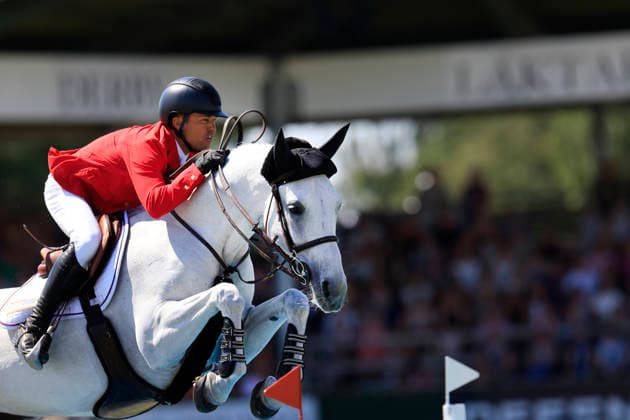 FALSTERBO, SWEDEN 20260712 Kent Farrington from the USA rides the horse Greya during Sunday s international show jumping Grand Prix at the Falsterbo horse show. FALSTERBO SWEDEN x10600x *** FALSTERBO, SWEDEN July 12, 2026 Kent Farrington from the U.S. rides the horse Greya during Sunday’s international show jumping Grand Prix at the Falsterbo Horse Show FALSTERBO SWEDEN x10600x  Copyright: xAndreasxHillergren TTx FALSTERBO HORSE SHOW 2026