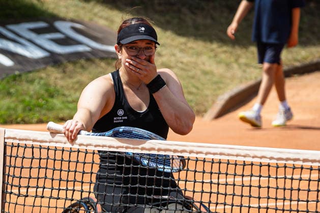Britta Wend GER nach ihrem Sieg 2026, Finaltag - 36. GERMAN OPEN 2026 - Beate Loddenkemper Trophy, Berlin, BTTC Grün-Weiß, 12.07.2026, *** Britta Wend (GER) after her victory in 2026, Final Day 36 of the 2026 German Open Beate Loddenkemper Trophy, Berlin, BTTC Grün Weiß, July 12, 2026, Copyright: xClaudioxGärtnerx