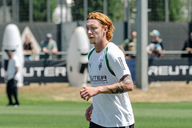 Yukhym Konoplia (Borussia Moenchengladbach, 22). Oeffentliches Training Borussia Moenchengladbach auf dem Trainingsgelaende am ista-Borussia Park, 1. Bundesliga, Fussball, Saison 2026 2027, 12.07.2026 Training Borussia Moenchengladbach, 1. Bundesliga, Saison 2026 2027, 12.07.2026 Moenchengladbach *** Yukhym Konoplia, Borussia Mönchengladbach, July 22, Borussia Mönchengladbach public training session at the ista Borussia Park training facility, Bundesliga 1, soccer, 2026–2027 season, July 12, 2026: Borussia Mönchengladbach training session, Bundesliga 1, 2026–2027 season, July 12, 2026, Mönchengladbach Copyright: xEibner-Pressefoto ThomasxHaeslerx EP_THR