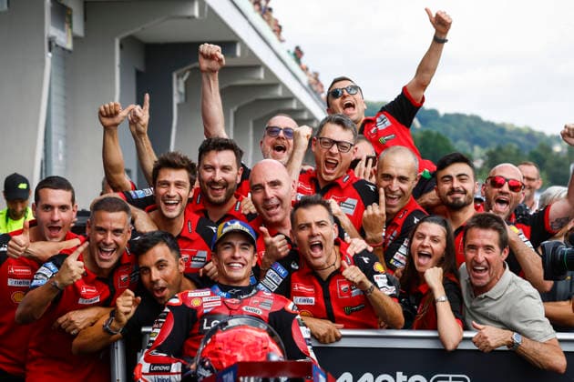 Hermsdorf: Moto GP Sachsenring 2026 on July, 12, 2026, (Photo by Juergen Tap) 93 Marc Marquez (ESP) Ducati Lenovo Team winning the race, Gewinner Hermsdorf Deutschland *** Hermsdorf MotoGP Sachsenring 2026 on July 12, 2026, Photo by Juergen Tap 93: Marc Marquez (ESP) of the Ducati Lenovo Team winning the race, Winner: Hermsdorf, Germany