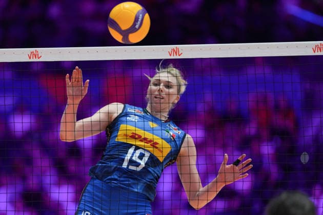 RECORD DATE NOT STATED Volleyball Nations League Hong Kong 2026 - Day 5 Sarah Luisa Fahr (No.19) from team Italy during the match between Italy and China at Volleyball Nations League Hong Kong 2026 on July 12, 2026 in Hong Kong. (Photo by Ellan Mad Nexpher Images) Hong Kong