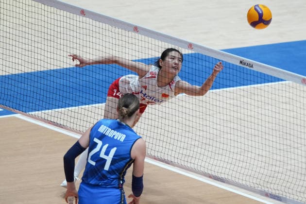 RECORD DATE NOT STATED Volleyball Nations League Hong Kong 2026 - Day 5 Xie Shengyu (No.14) from team China during the match between Italy and China at Volleyball Nations League Hong Kong 2026 on July 12, 2026 in Hong Kong. (Photo by Ellan Mad Nexpher Images) Hong Kong