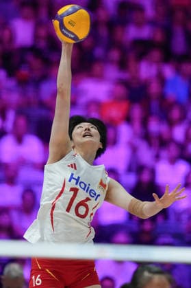 RECORD DATE NOT STATED Volleyball Nations League Hong Kong 2026 - Day 5 Guo Zhongnan (No.16) from team China during the match between Italy and China at Volleyball Nations League Hong Kong 2026 on July 12, 2026 in Hong Kong. (Photo by Ellan Mad Nexpher Images) Hong Kong