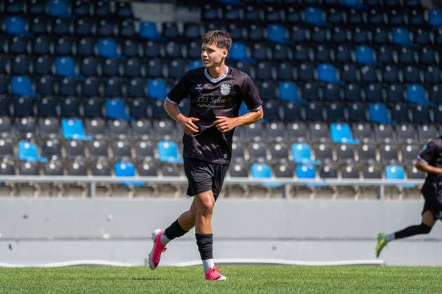 12.07.2026, xhfmx, Fussball Testspiel, FSV Frankfurt - RW Walldorf Leandro Simunic (25, FSV Frankfurt) (DFL DFB REGULATIONS PROHIBIT ANY USE OF PHOTOGRAPHS as IMAGE SEQUENCES and or QUASI-VIDEO) *** July 12, 2026, xhfmx, Soccer Friendly Match, FSV Frankfurt vs. RW Walldorf, Leandro Simunic, 25, FSV Frankfurt. DFL and DFB regulations prohibit any use of photographs as image sequences and or quasi-video.